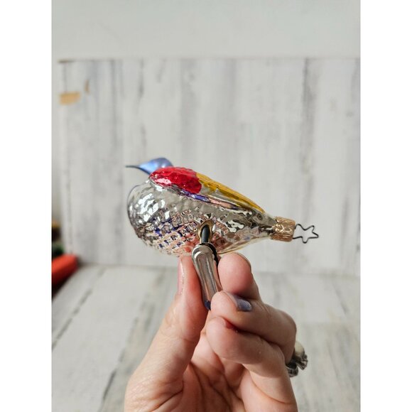 Vintage Germany Mercury glass swan clip bird goose ornament axis tree - Picture 8 of 10